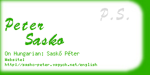 peter sasko business card